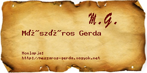 Mészáros Gerda névjegykártya